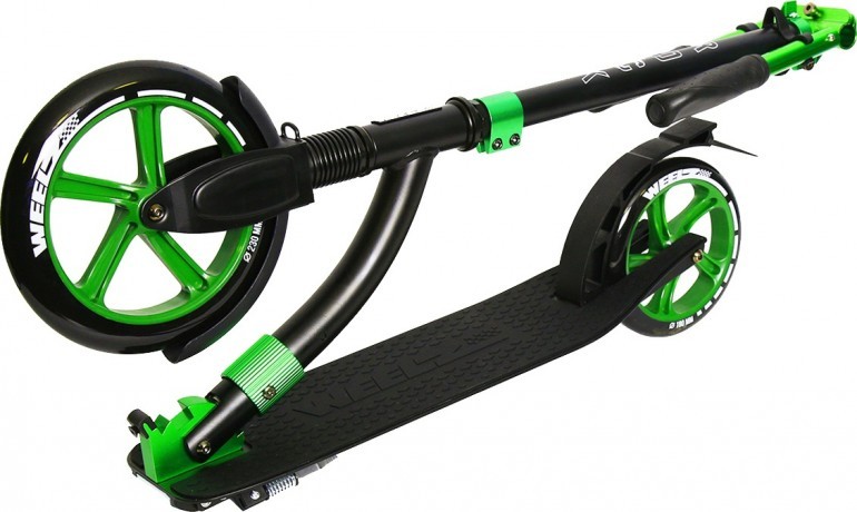 Самокат Weelz Rock, Чёрный/зелёный