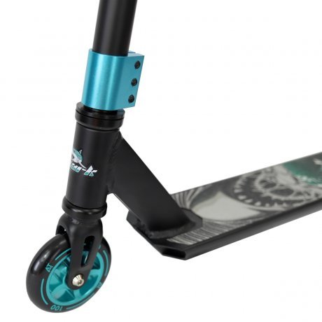 Самокат трюковый ATЕОХ SHARK 2021 (Черный-Бирюза)