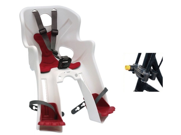 Детское переднее велокресло Bellelli Rabbit Handlefix. Цвет: белый, вес до 15 килограмм