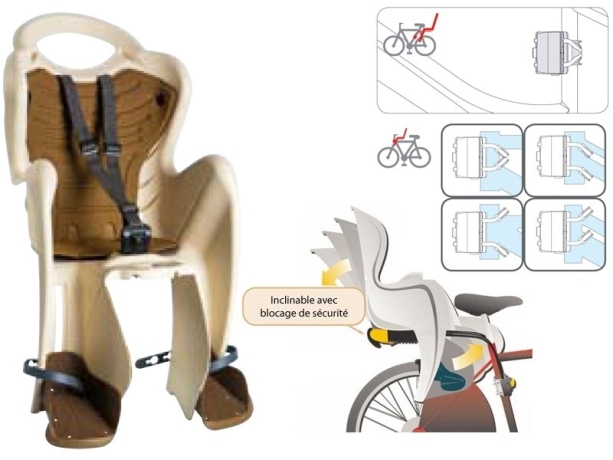 Детское заднее велокресло Bellelli Mr Fox Relax B-Fix. Цвет: тёмно-серый, бежевый, черный, серебристый, желтый светоотражающий, белый, кремовый, тёмно-синий. Вес до 22 килограмм