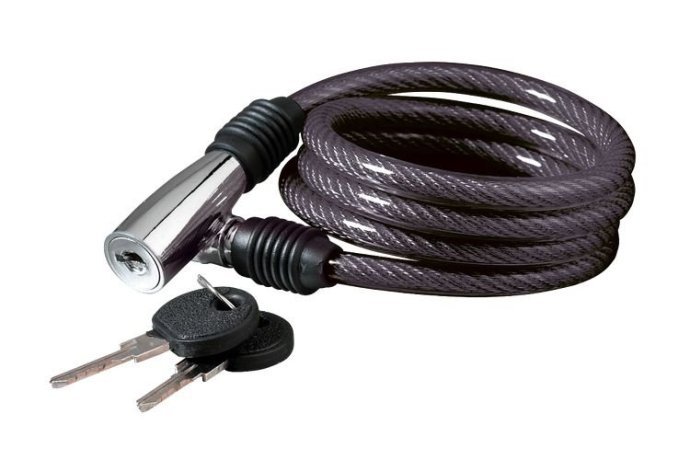 Замок велосипедный Kellys Beat. размер: 8ммх100см. в комплекте: ключ. цвет: чёрный