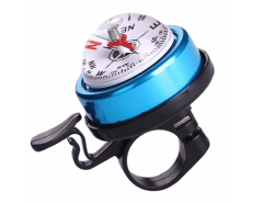 Звонок ударный с компасом, синий, сталь/пластик