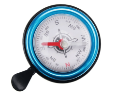 Звонок ударный с компасом, синий, сталь/пластик