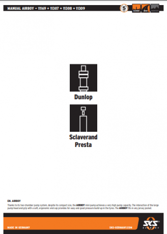 Мининасос SKS AIRBOY XL с головкой д/всех типов вентилей
