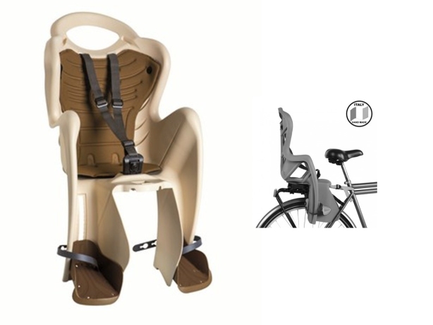 Детское заднее велокресло Bellelli Mr Fox Clamp. Цвет: бежевый светоотражающий. Вес до 22 килограмм