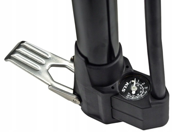 Насос напольный KLS Covert компактный, выдвижной 1" манометр, 2 режима, патентованная головка AV/FV с автопереключением, длина 300мм, вес 216г, макс. давление 120psi/8 bar