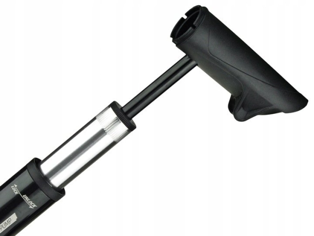 Насос напольный KLS Covert компактный, выдвижной 1" манометр, 2 режима, патентованная головка AV/FV с автопереключением, длина 300мм, вес 216г, макс. давление 120psi/8 bar