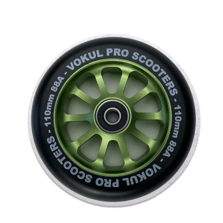 Колесо для трюкового самоката 110 мм VOKUL алюминий зеленый