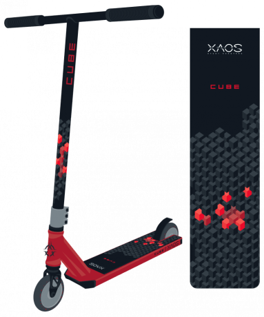 Самокат трюковый XAOS Cube Red 110 мм