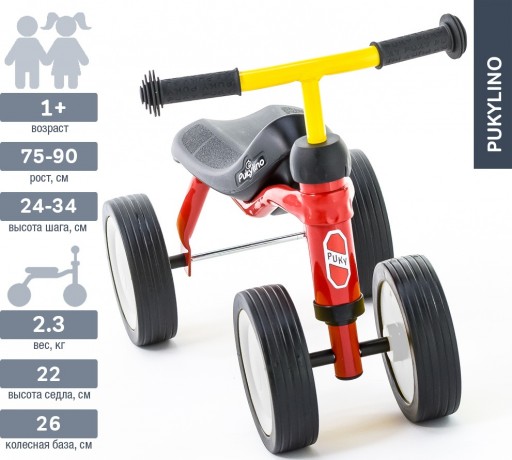 Беговел-каталка Puky Pukylino 3019 red красный/белый