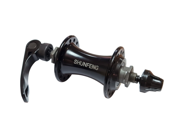 Втулка передняя алюминиевая 3/8x14Gx28Hx75, промподшипники, с эксц. чёрная