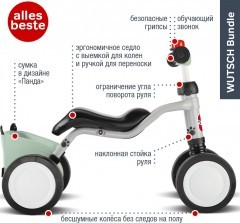 Беговел-каталка Puky Wutsch Panda 3027 grey серый/мятный