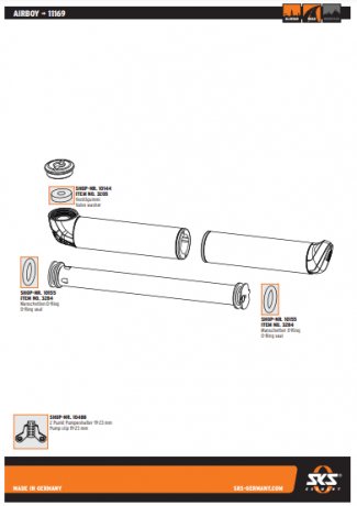 Мининасос SKS AIRBOY с головкой д/всех типов вентилей