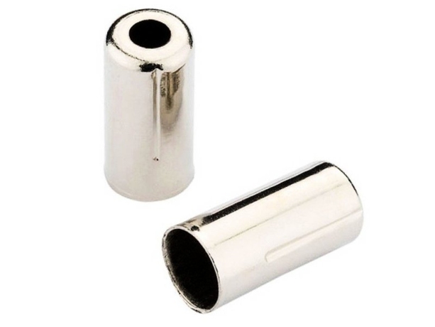 Jagwire наконечник оболочки тормозного троса 5мм, латунь, хромированный, 200шт. для витой или усиленой кевларом оплетки.