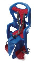 Детское заднее велокресло Bellelli Pepe Standard, на велосипед 29&quot;, цвет: синее с красной вставкой, вес до 22 килограмм