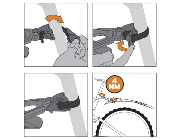 Крыло заднее SKS NIGHTBLADE 26 + 27.5 с габаритным фонарём, ширина колеса до 3,0, длина крыла 620мм