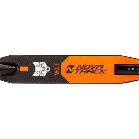 Самокат для детей NOVATRACK WOLF EL,черно-оранжевый