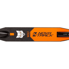 Самокат для детей NOVATRACK WOLF EL,черно-оранжевый