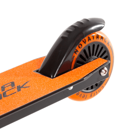 Самокат для детей NOVATRACK WOLF EL,черно-оранжевый