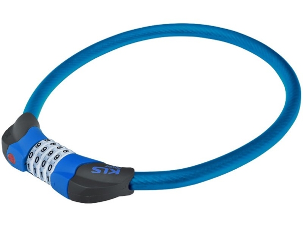 Замок велосипедный тросовый CRYPT, кодовый, синий