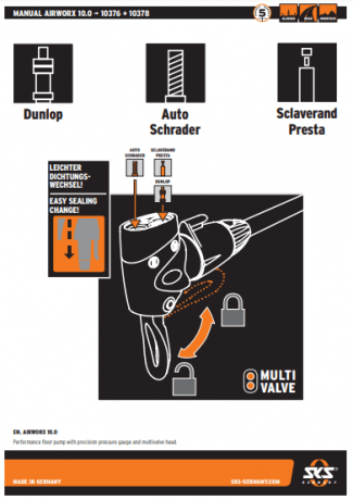 Насос SKS AIRWORX 10.0 серебряный