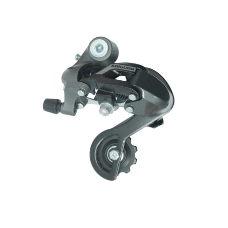 Переключатель задний HG-86A дискретный, короткая лапка (57мм), ёмкость 28T, крепление на петух, алюминий/сталь/пластик, в торг.уп