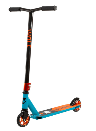 Самокат для детей NOVATRACK WOLF EL, черно-синий