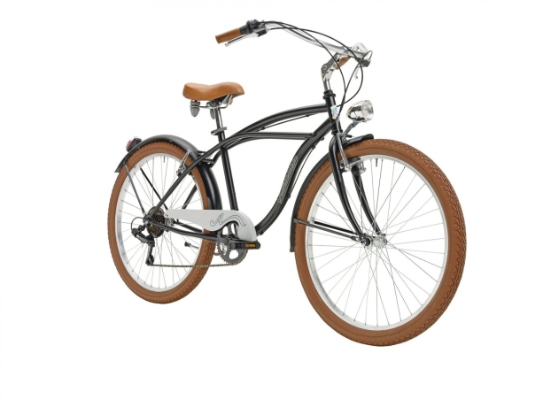 Велосипед CRUISER 26" рама сталь, 6 ск. чёр.