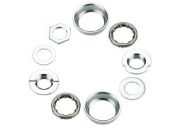 Neco каретка b889, d:51,5мм, левая чашка: 7/8&quot; un24t-lh, правая чашка: 15/16&quot; un24t, сталь, набор из 9 предм., подшипники 5/16&quot;x9x2шт., применение: bmx &amp; freestyle, серебристая, в торг.уп.