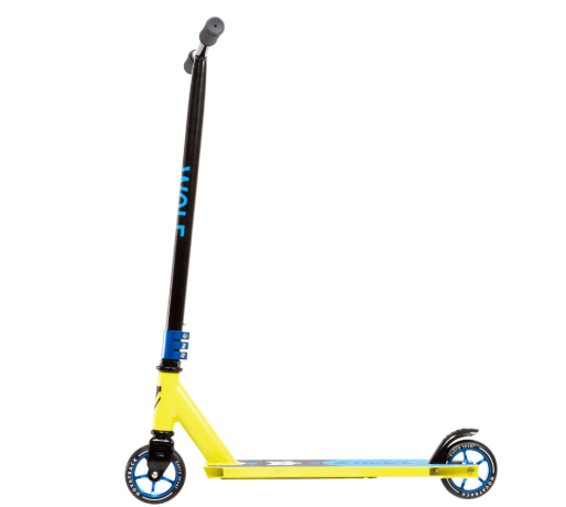 Самокат для детей NOVATRACK WOLF EL, черно-лимонный