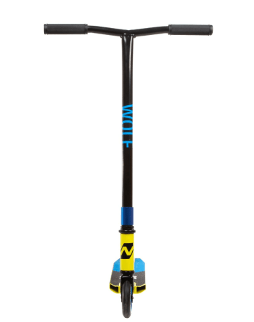 Самокат для детей NOVATRACK WOLF EL, черно-лимонный