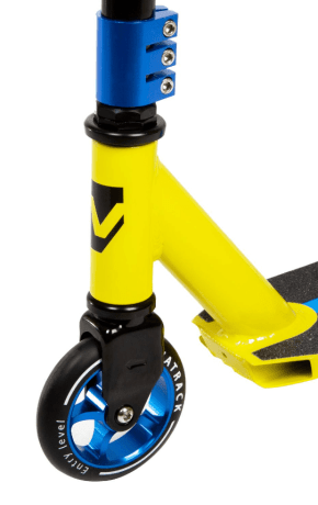 Самокат для детей NOVATRACK WOLF EL, черно-лимонный