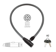 Замок велосипедный GOLDEN KEY тросовый 8х650мм с ключом