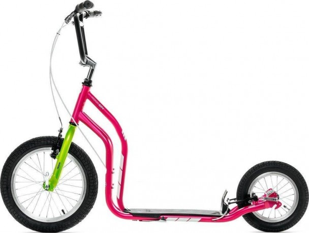 Самокат Yedoo City New, Малиновый/зелёный