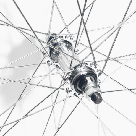 Переднее колесо 24", обод одинарный алюминиевый