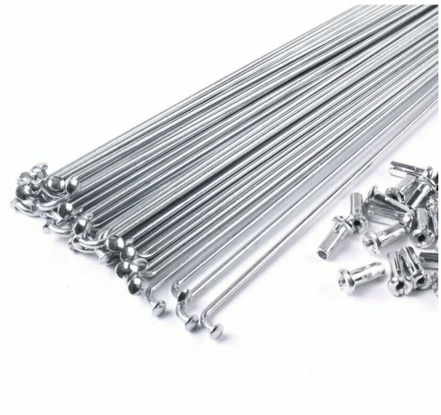 Спицы оцинкованные 14gx248мм с ниппелями 1/2", 144 шт.