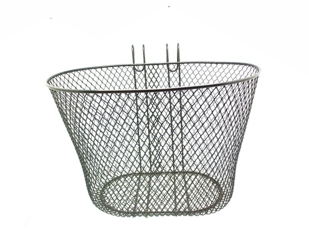 Корзина для велосипеда ao-1h передняя с крючками. размер: 370 х 260 х 245мм. цвет: чёрный