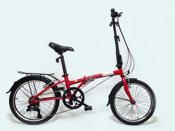 Велосипед DAHON Dream D6 складной, красный. Крылья, багажник, подножка