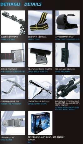 Велокрепление на заднюю дверь автомобиля Peruzzo Verona, 3 велосипеда