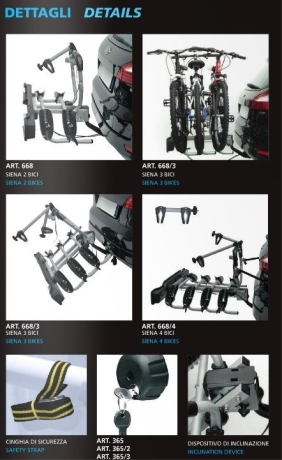 Велокрепление на фаркоп автомобиля Peruzzo Siena, 3 велосипеда