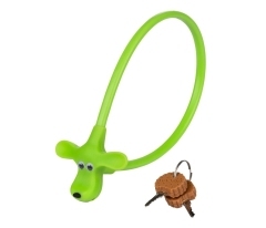 Замок тросовый KLS KIDDY 8ммх45см, с ключом, салатовый