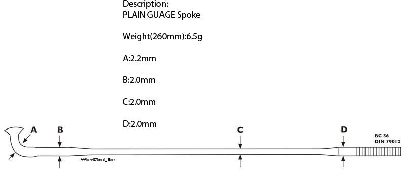 Велосипедные спицы Pillar psr 14, 262 мм, золотистые