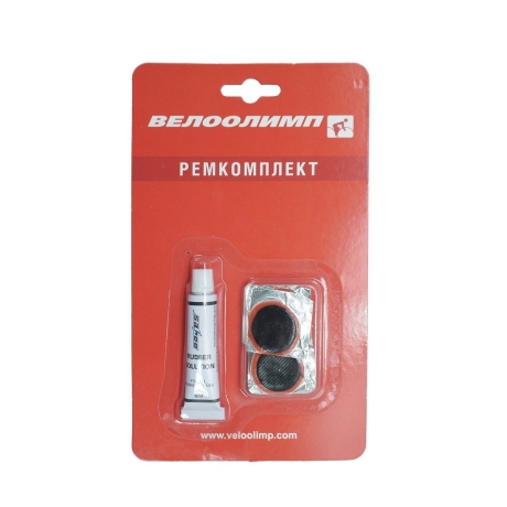 Mingda Ремкомплект: резиновый клей 10мл, 4 заплатки D:25мм, наждачка, ниппельная трубка, в блистере