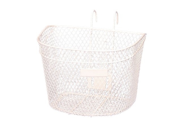 Велосипедная корзина GO-ON передняя с крючками 29х26х22 белая