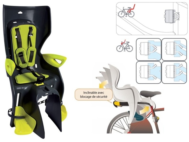 BELLELLI Сидение заднее Summer Relax B-fix Hi-Viz черный/желтый, до 22кг