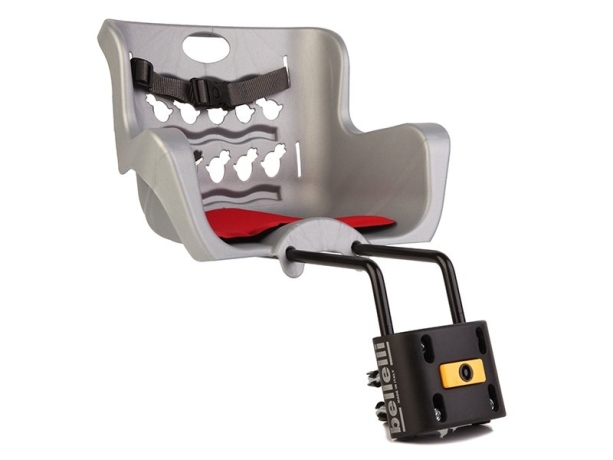 Детское переднее велокресло BELLELLI Pulcino B-Fix. Цвет: серый. Вес до 15 килограмм