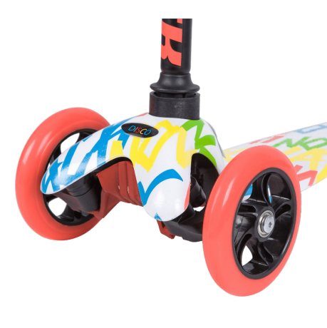Самокат для детей Novatrack Disco-kids Graffiti, белый/оранжевый