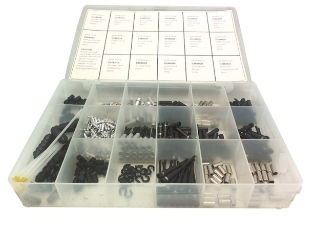 Jagwire набор для ремонта оболочкек тросов 17 предметов (наконечники, заглушки, насадки и т.д.)