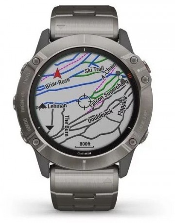 Часы FENIX 6X Pro Solar титановый с титановым браслетом