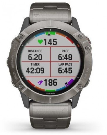 Часы FENIX 6X Pro Solar титановый с титановым браслетом